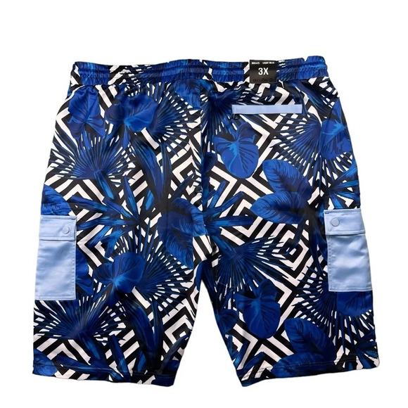 Makobi Mens Cargo Shorts Drawstring Blue Size 3XL - Picture 2 of 14